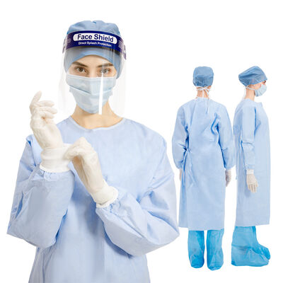 Bon prix Vêtements médicaux Clinique hospitalière Uniformes de médecin Robe chirurgicale en spunlace Robe hospitalière jetable CE en ligne