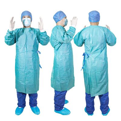 Dobra cena. Haixin Health Hospital jednorazowe szaty zielone SMMMS szaty chirurgiczne tkaniny nienasycone Asepsa szaty operacyjnej Fabryka hurtowa w Internecie