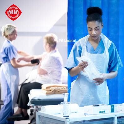 Bon prix Hubei Haixin Débarras polypropylène jetable de plastique gilet protecteur sans manches design robe de mariée en gros à l'épreuve de la poussière pour le nettoyage des aliments en ligne