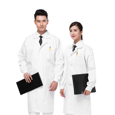 Goede prijs Hubei Haixin Unisex Design Cotton Long Sleeve Verpleegkundige Uniform Tandheelkundige Clinic Dokterskleed Slim Fit Witte Kleur Labjas Groothandel online