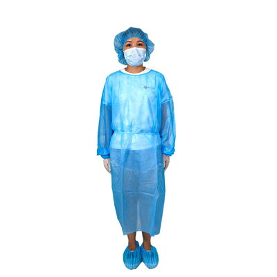 Buen precio Haixin Vestidos desechables no tejidos PP Azul Ropa de protección médica PP Revestido PE en línea