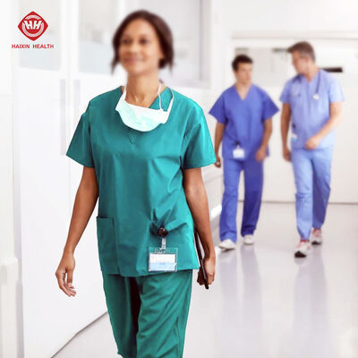 Bom preço Médicos Uniformes Hospitalares Scrubs Médicos Unisex Pijamas Cirúrgicos Respiráveis V Neck Hubei Haixin Disponível Scrub de Enfermagem Grátis on-line