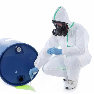 Good price Anti Acid and Alkali Adhesive Taped Hazmat Suit PPE Suit Coverall Disposable Ppe Coverall Protective Surgical Gown online