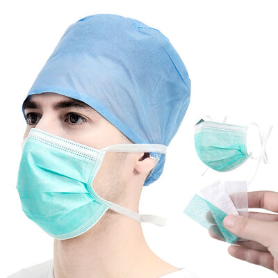 Bom preço Haixin Health 3 Ply Custom Logo Adulto Facial CirúrgicoMask Ti para Hospitais CE Medical Lacing Green Headband Masks Wholesale on-line