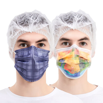 Buen precio Haixin Health Mascarillas de impresión personalizadas al por mayor Mascarillas médicas quirúrgicas de 3 plies Mascarillas impresas desechables no tejidas en línea