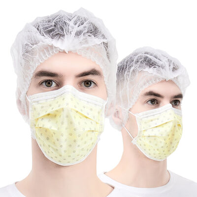 Bon prix Haixin Santé Enfants Masque facial Tissu non tissé Jaune Masque pédiatrique Médical Masque à usage unique Fournisseurs en gros en ligne