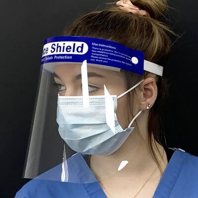 Good price Hubei Haixin Medical Facemask Goggles Transparent PET Face Shield with Anti-Fog Eye Disposable Protective Face Masks Suppliers online