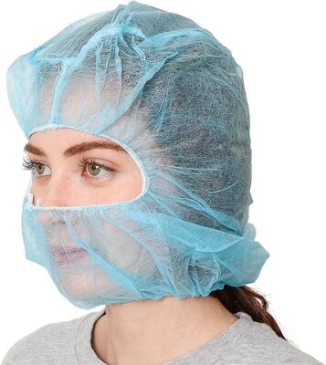 Bon prix Couvre-chef polypropylénique à capuche à capuche jetable Bonnets de restauration pour le visage complet Couvre-chef de barbe nette Couvre-chef à capuche combiné jetable en ligne