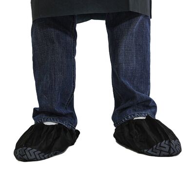 Bom preço Hubei Haixin Preto Overshoe Modelo Impresso Capas de Sapato Descartáveis ​​Fornecimento Direto da Fábrica Capa Protetora Anti-derrapante Capa de Bota Atacado on-line