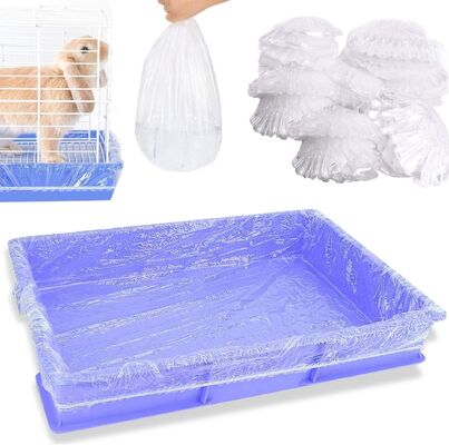 Buon prezzo Infissi per piccoli animali monouso Infissi per piccoli animali monouso Infissi per vassoi di plastica trasparenti a prova di perdite Sacchetti di pentola per animali domestici Copertura con pellicola igienica per coniglio coniglio in linea