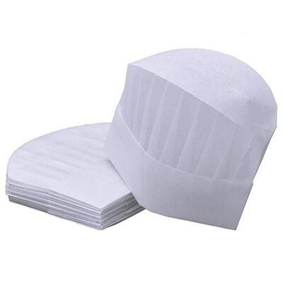 Bon prix Chapeaux de restaurant Haixin Papillon jetable de haute qualité Tissus non tissés Cheveux de cuisine Chef de cuisine Chapeaux de fourrage avec ligne rouge personnalisés en ligne