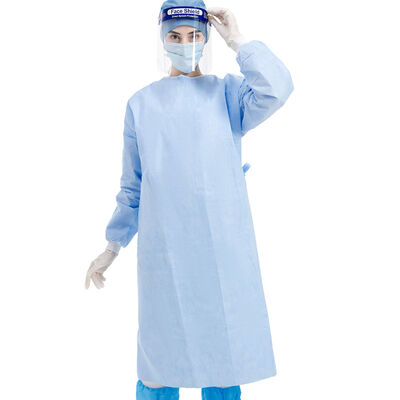 Bom preço Vestidos de tecido de espuma de espuma Vestidos médicos descartáveis não tecidos Vestidos cirúrgicos descartáveis HAIXIN HEALTH Aami Nível 4 Spunlace Vestido Vestido on-line