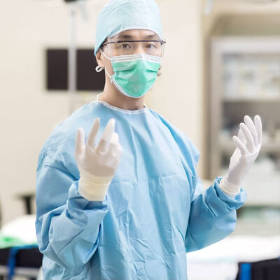 Quality TG011 AAMI Level 3 Fluid Resistant Breathable SMS Surgical Gown for Hospital Use factory