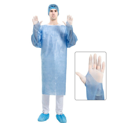 Buon prezzo Tessuto laminato SMMS con design antiscivolo con passante per pollice, camice chirurgico monouso, camici chirurgici con fibbia per pollice, all'ingrosso dal produttore in linea