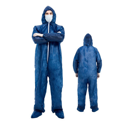 Bon prix Combinaison de protection jetable PP bleu foncé 37g avec certification ISO 13485 pour la sécurité industrielle en ligne