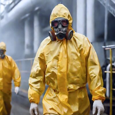 Dobra cena. 180g/m² Odporny na chemikalia kombinezon ochronny z taśmowanymi szwami i certyfikatem typu 3-6 dla bezpieczeństwa przemysłowego w Internecie