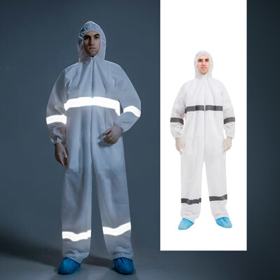 Guter Preis Einweg-Schutzanzug mit hochsichtbaren Reflektorstreifen, elastischem Design und Typ 5/6 Zertifizierung Online