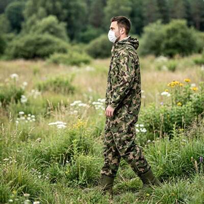 Goede prijs Professionele wegwerpovertrek met elastische kap en jungle/woestijn camouflage meet type 4/5/6B standaard online