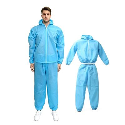 Buon prezzo Tuta protettiva monouso microporosa professionale in due pezzi con polsino elastico e certificazione Tipo 4/5/6B in linea
