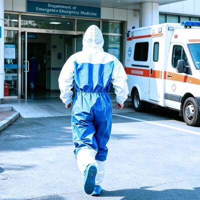 Good price Disposable Microporous Coverall with Breathable SMS Back and Hooded Elastic Cuffs for Type 5/6 Protection online