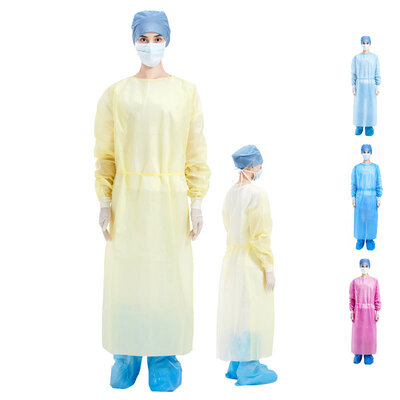 Quality 48g Semi-Coated PP+PE Disposable Isolation Gown with Fluid Protection and ISO Certified Manufacturer factory