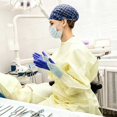 Quality SMMS Disposable Isolation Gown with Integrated Thumb Loops and AAMI Level 4 Protection from 4-Layer Construction factory